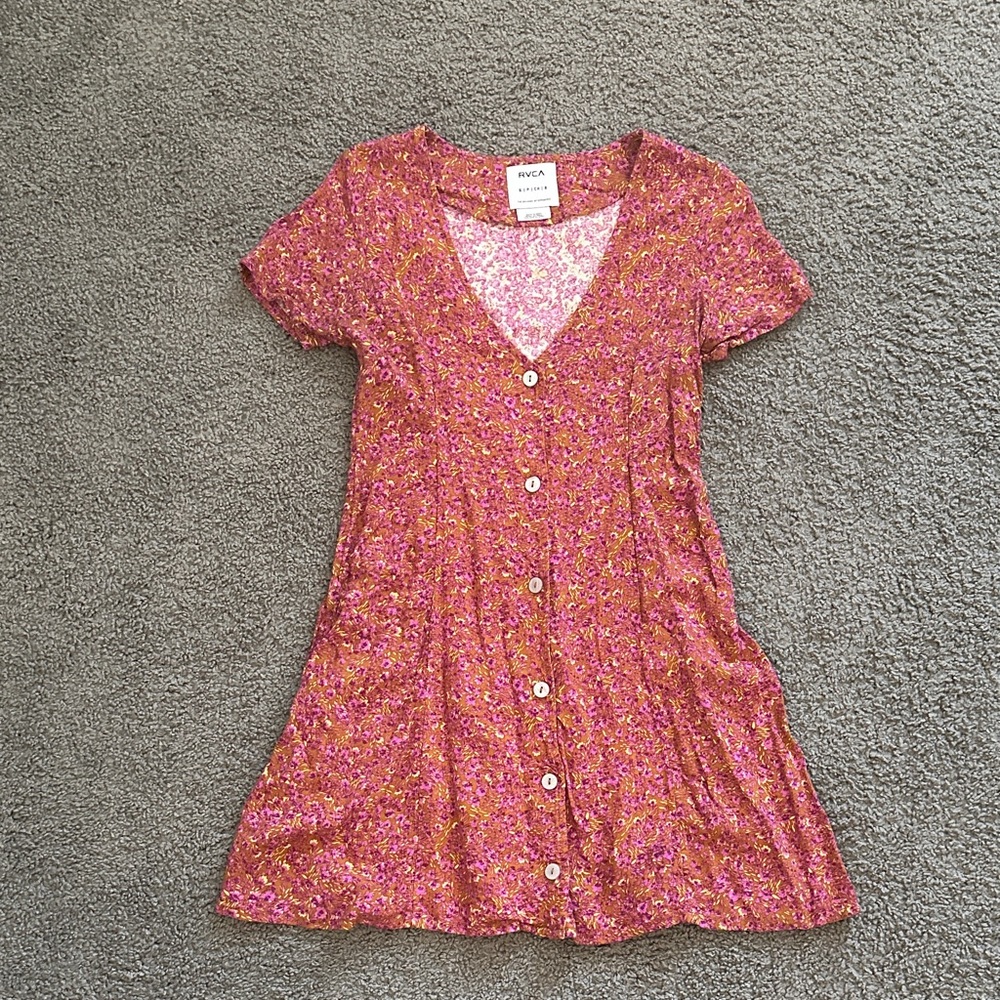RVCA Pink Floral Mini Dress